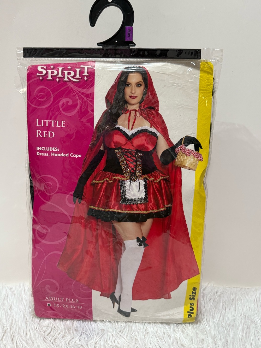 Spirit Little Red Riding Hooded Cape Costume Size Adult Plus - Red & Black